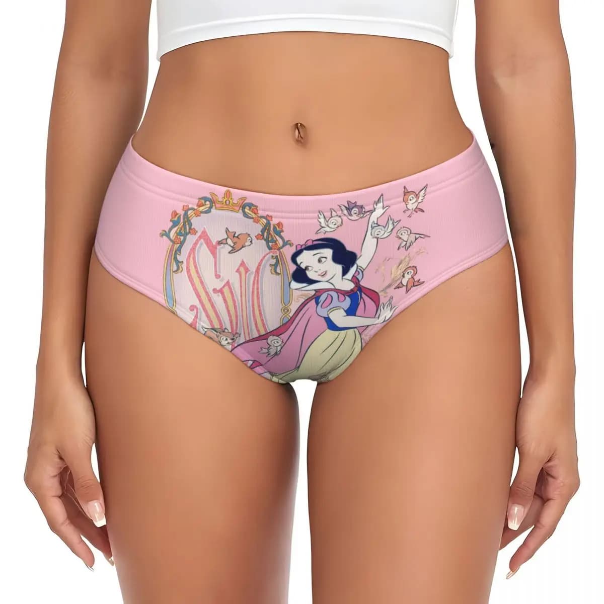 Custom Womens Movie Snow White And The Seven Dwarfs Figure Brief Panties Female Stretch Underwear Underpants