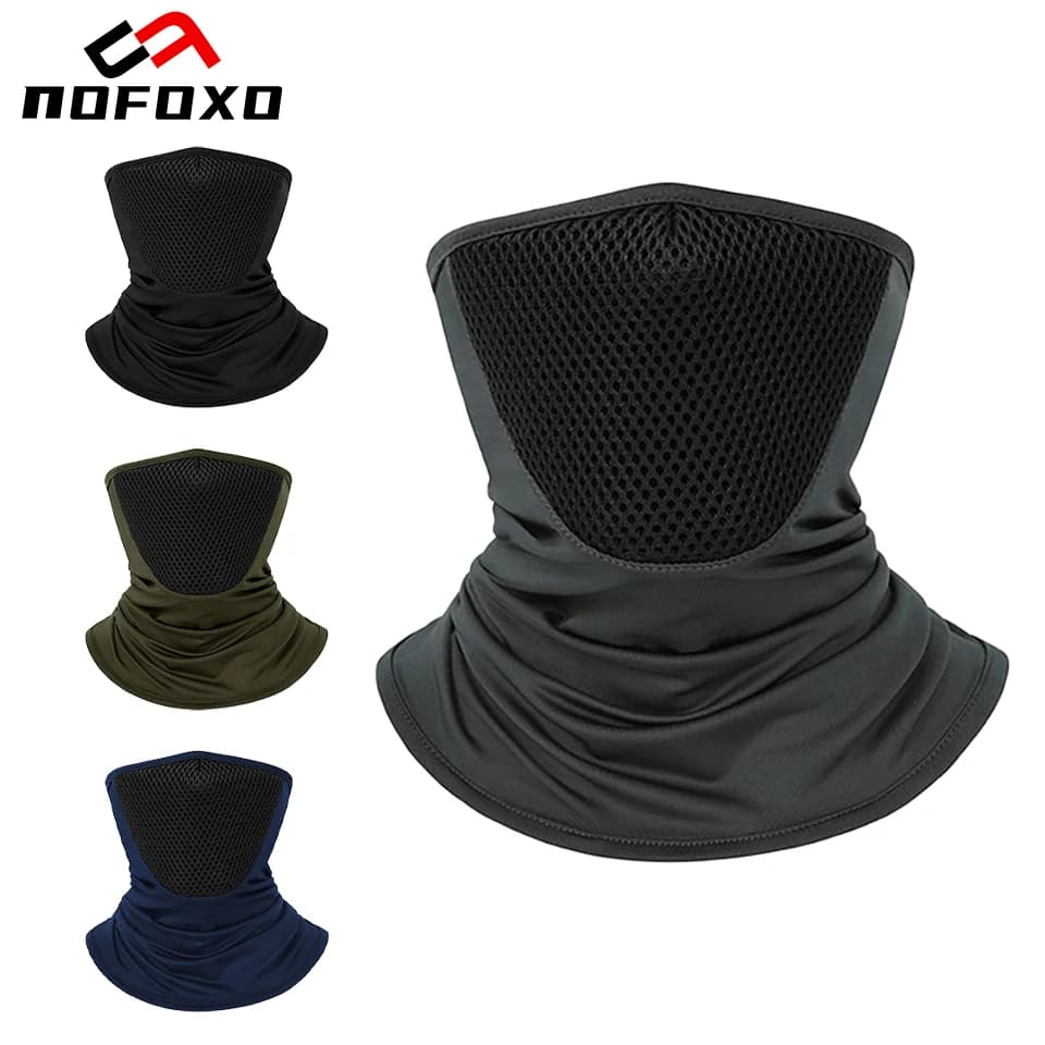NOFOXO Summer UV Protection Face Mask Breathable Bandana Outdoor Mens Hiking Cycling Mask Scarf Breathable Neck Gaiter Sport