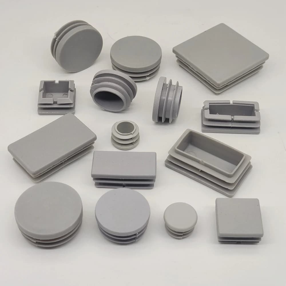 2/4/10pcs Grey Round/Square Plastic Blanking End Caps Chair Legs Tube Pipe Inserts Plug Bung Dust Cover Furniture Accessories