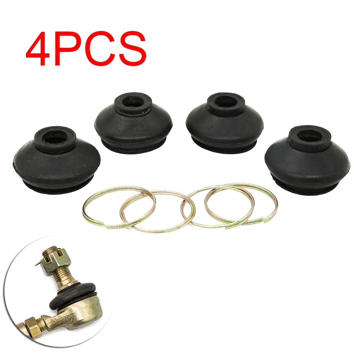 4 Pcs Turn to rod Arm Ball Head Dust Protection Rubber Cover for Chinese ATV Quad Go kart