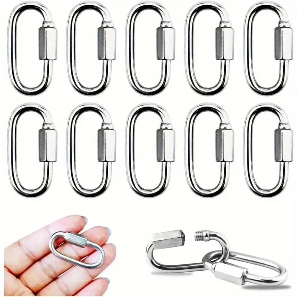 Outdoor buckle, quick link ring, size M3.5/M6/M8, threaded lock design, for pet safety link ring, keychain, swing ring