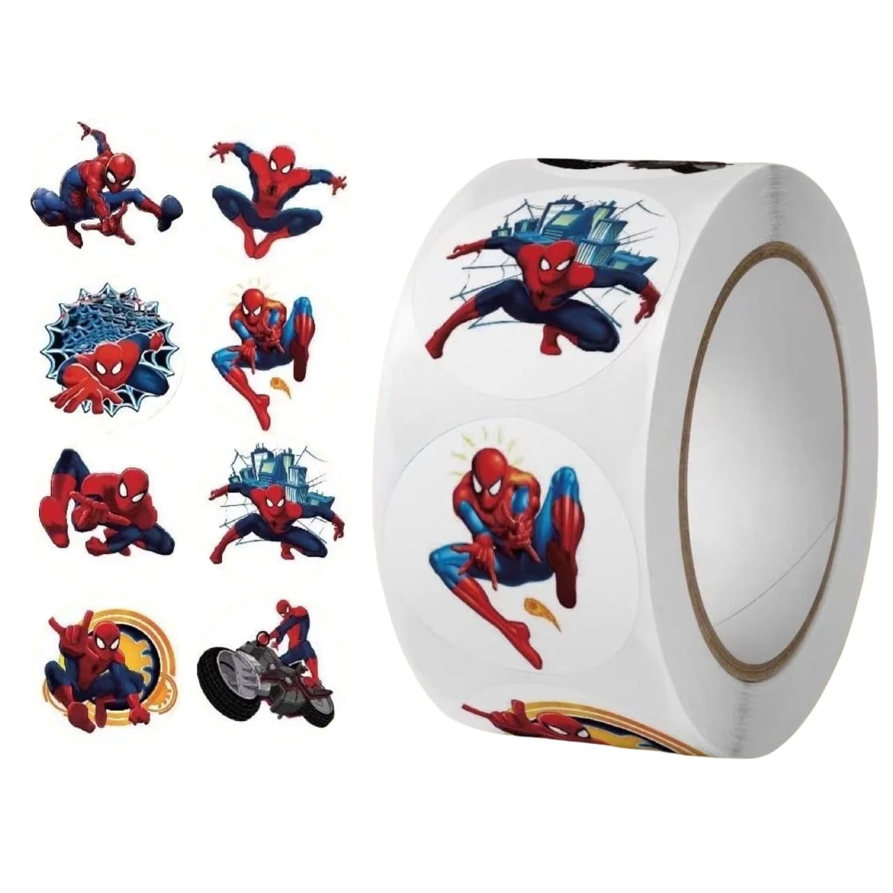 500pcs/roll Adult Spider-Man Kawaii Stickers Luggage Graffiti Toy Decals Decoration Sticker Gift Closure Sticker