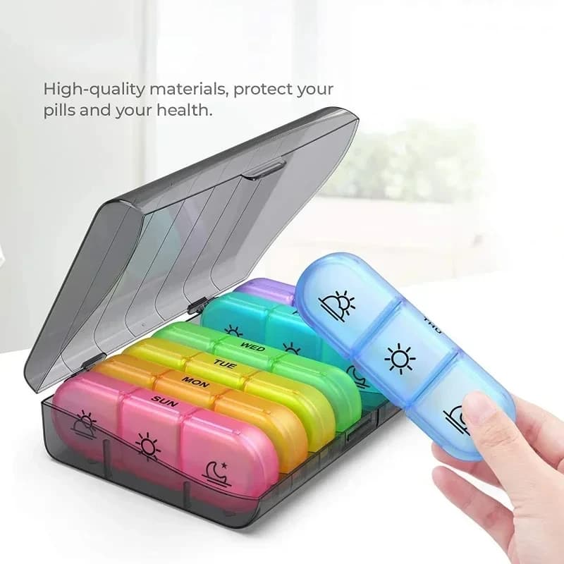Portable 7Days Pill Case Everyday Medicine Travel Drugs Storage Secret Compartments Pill Case For Outdoor Short Travel