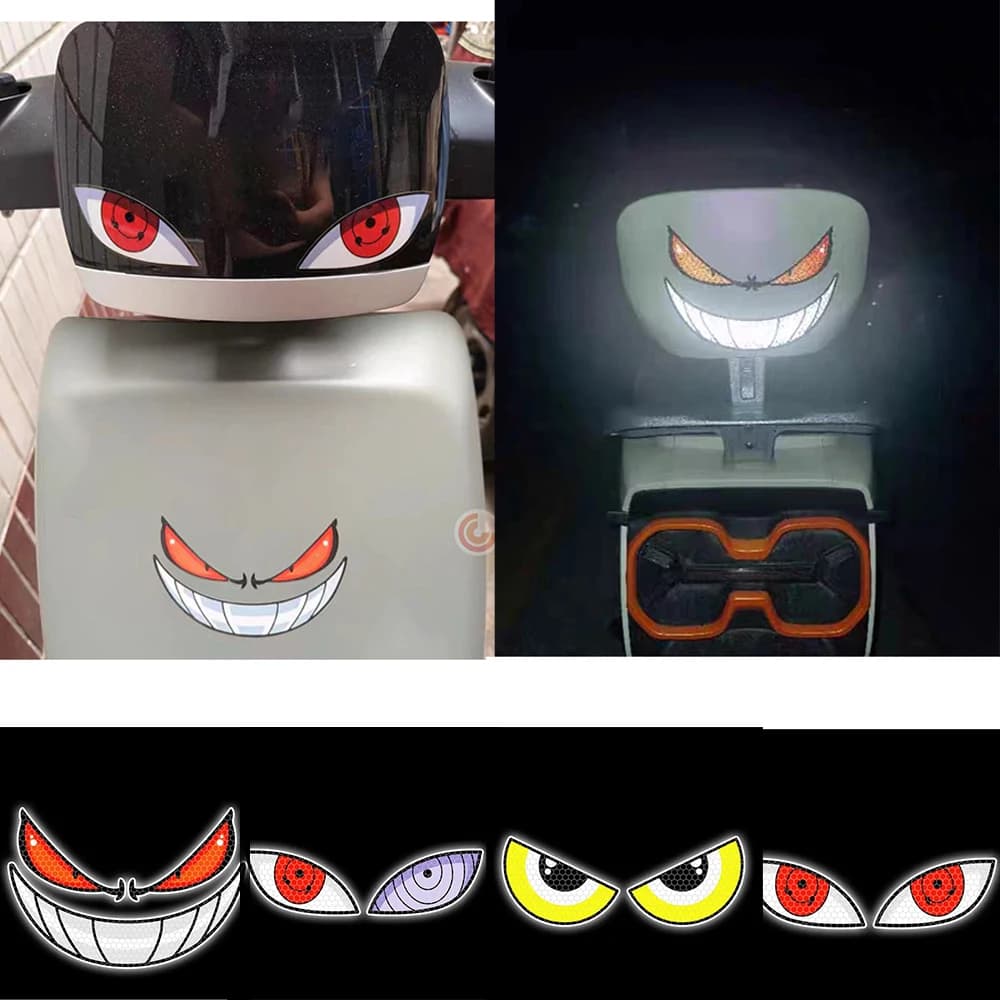 Devil Eyes Car Motorcycle Stickers Helmet Fairing Rear Window Decoration Decal Electric Car Motorcycle Reflective Stickers