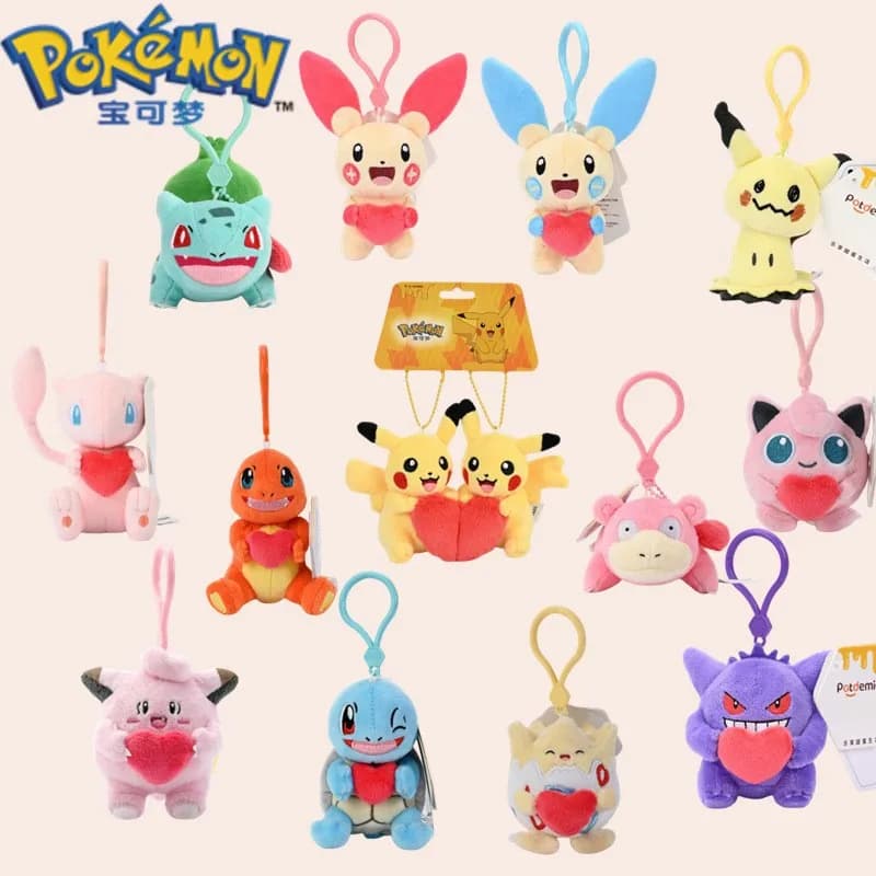 Pokémon Pikachu Gengar Charmander Togepi Anime Plush Toy Cartoon & Cute Doll keyring Children's Toy Backpack pendant