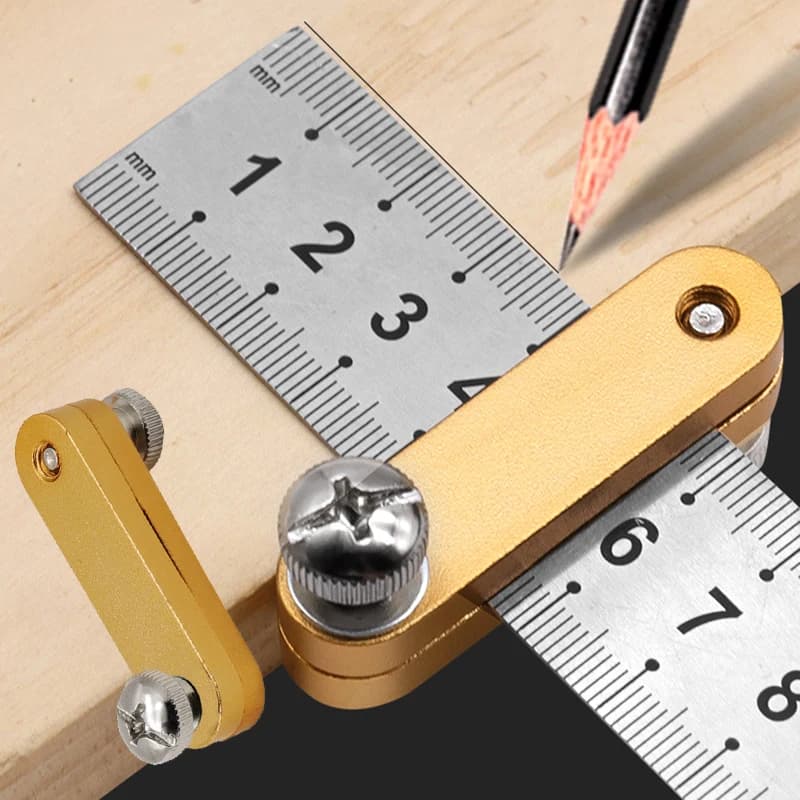 Steel Ruler Positioning Block Stop Carpentry Scriber Line Marking Gauge For Ruler Woodworking Scriber Measuring Tool