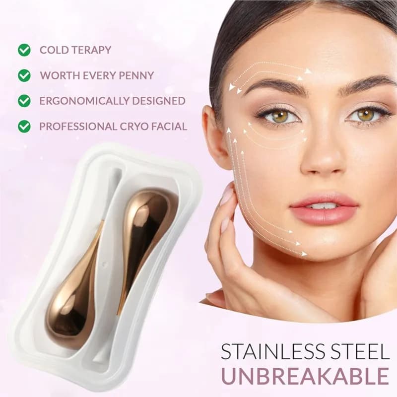 Stainless Steel Facial Massage Stick Ice Cure Beauty Eye Cold Apply Stainless Steel Massage Ice Spoon