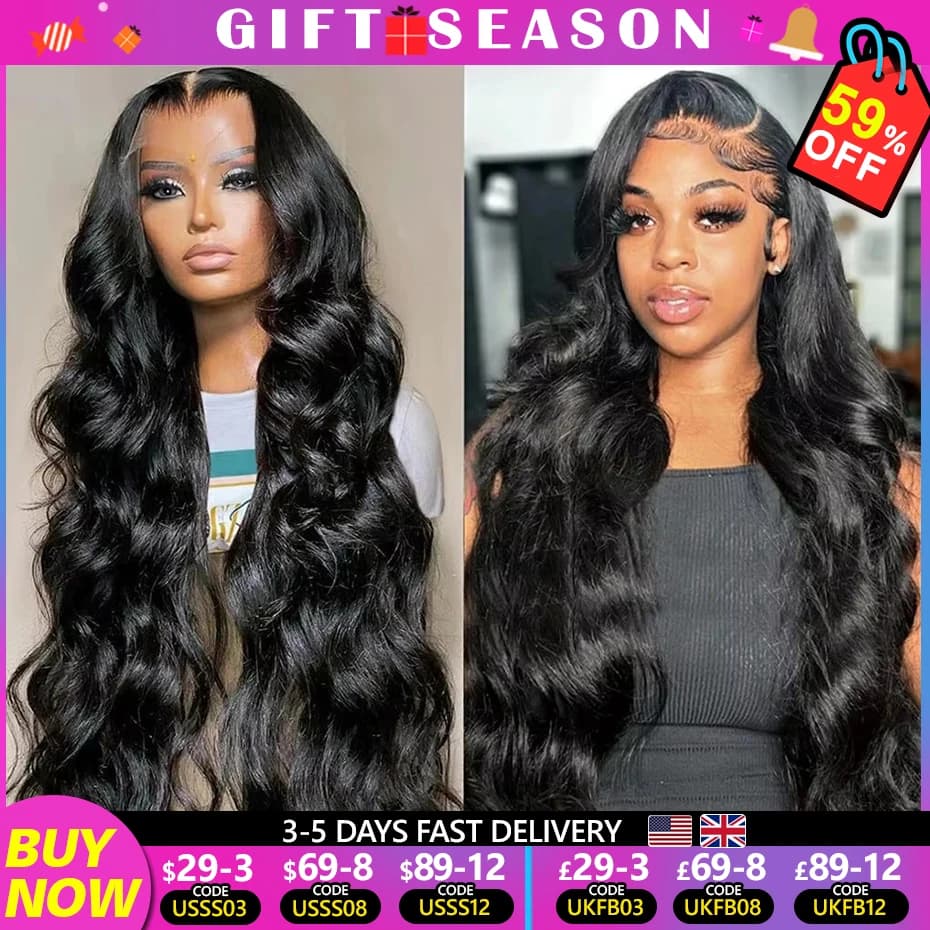 Body Wave 13x6 HD Lace Front Wigs Body Wave 13x4 Transparent Lace Human Hair Wigs Glueless 6x4 For Black Women High Density
