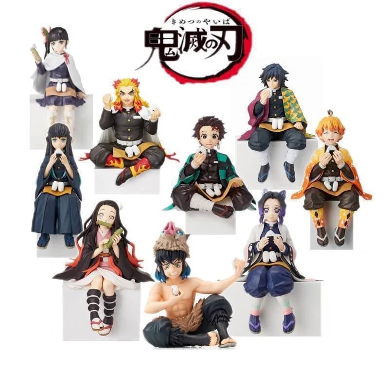 Anime Demon Slayer Action Figures Tanjirou Tomioka GiyuuZenitsu Kochou Nezuko Anime Figure Collect Kid Doll Toys for Children
