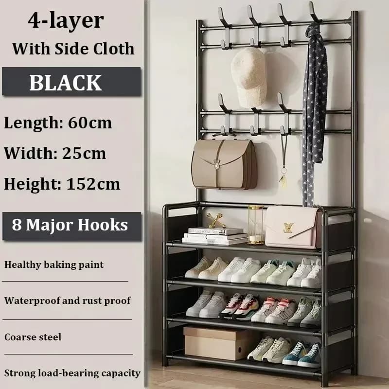 Shoe rack Multi-Layer household floor integrated coat and hat rack shoe door simple multi-functional rack