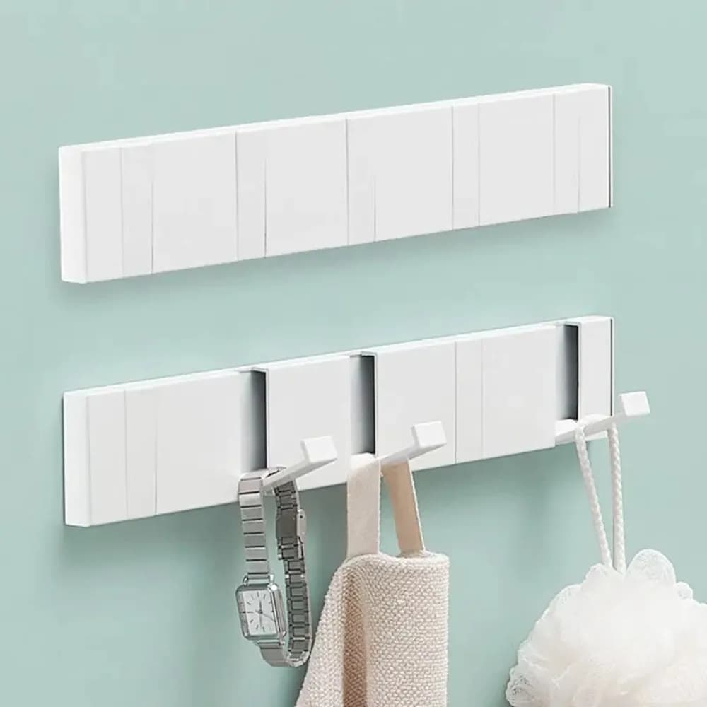 Foldable Coat Rack Bathroom Wall Hanger Shelves Steel Shelf Behind Door Hooks Clothes Organizer Key Storage Towel Rack Furniture