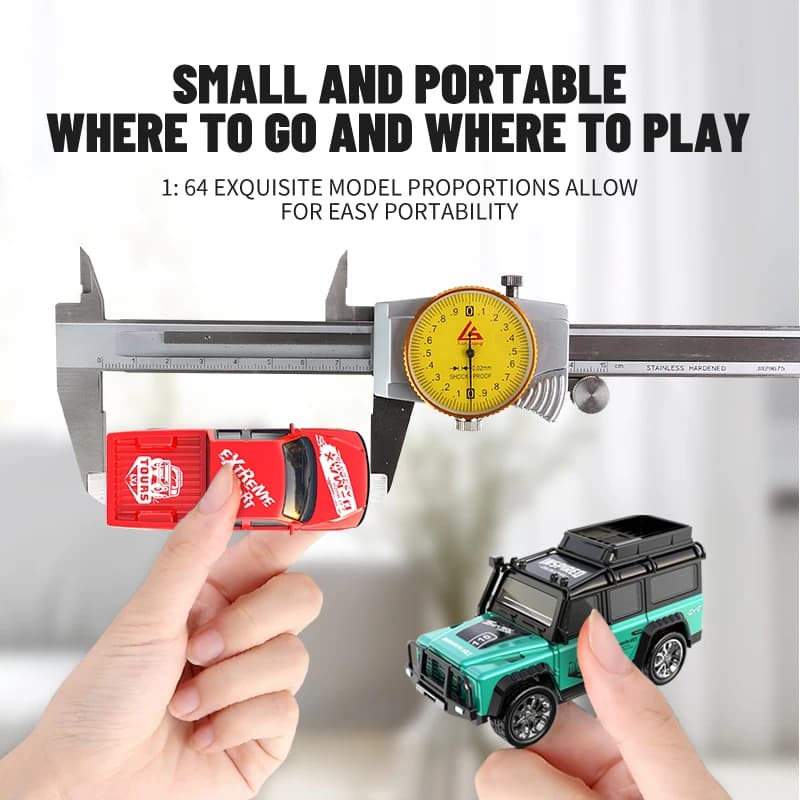 6601Green RC Car MINI Alloy 1/64 Remote Control Car Convenient to Carry 60 Minutes of Work Time Children's Gifts Electronic Toy