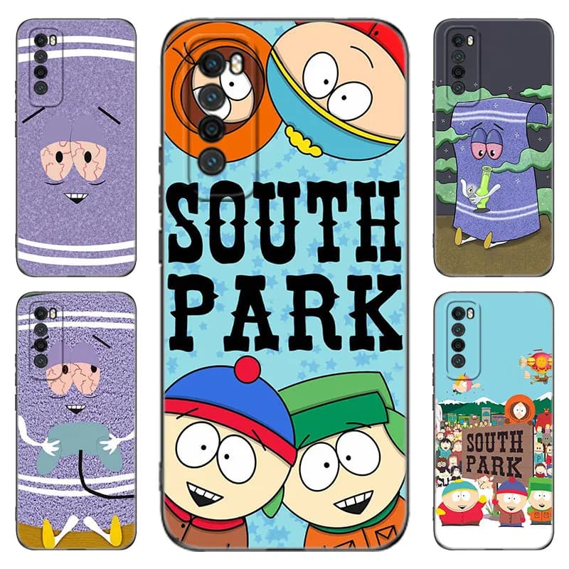 Cartoon S-South P-Park Black Phone Case For Huawei Nova 5 7 10 Pro 6 9 SE Y70 Plus 4 5i 7i 8i Honor Y5P Y6P Y6S Y7A Y7P Y8P