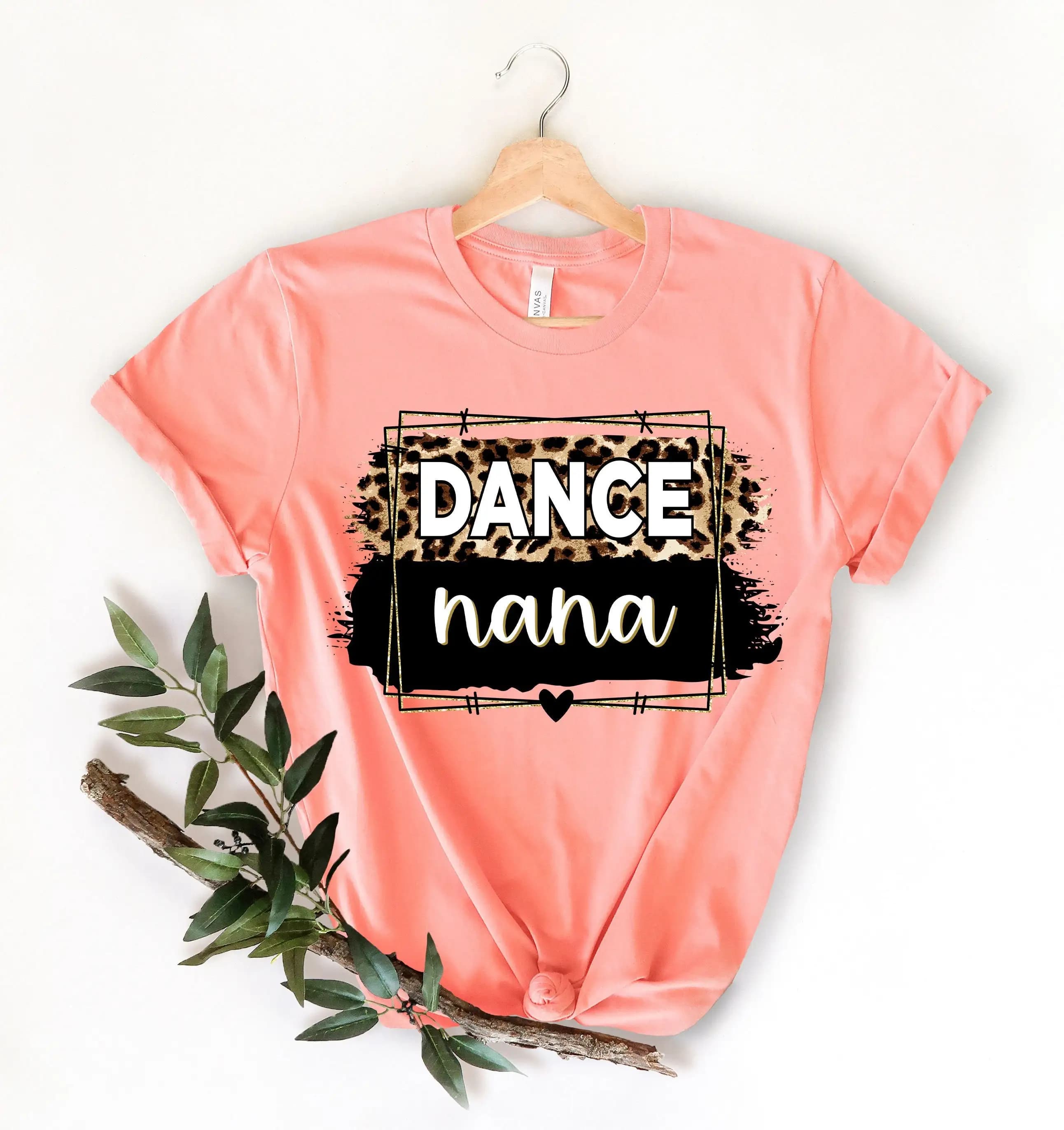 Dance Nana T Shirt For Grandma Leopard Black Design