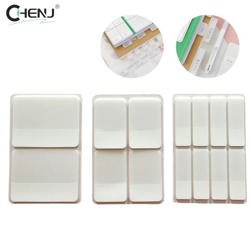 40/80/160 Pages Frosted Simple Pure White Index Stickers Transparent Label Stickers DIY Sticky Notes Office School Supplies