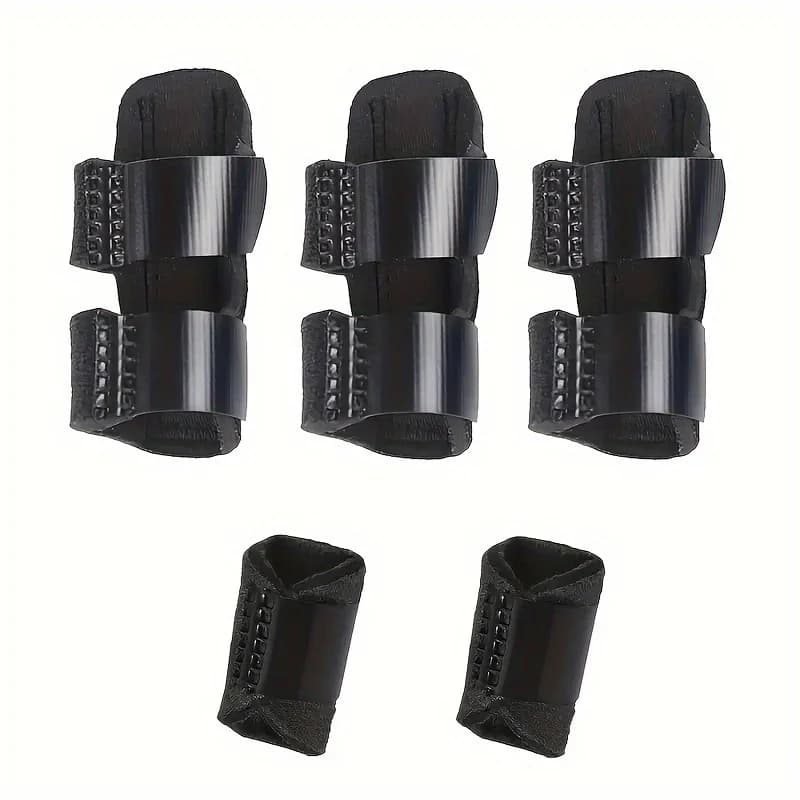 5pc Finger Support Set: 2 Thumb/Pinky Splints + 3 Finger Stabilizers (Index/Middle/Ring)