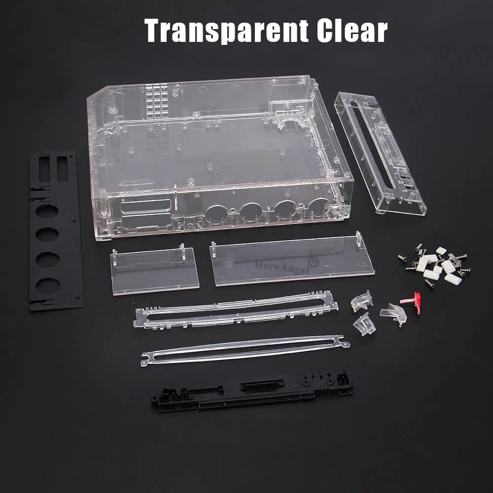 TRN Black For Wii Full Case Cover Housing Shell With Buttons for Nintend Wii Transparent Housing Shell Case for Wii Game Console