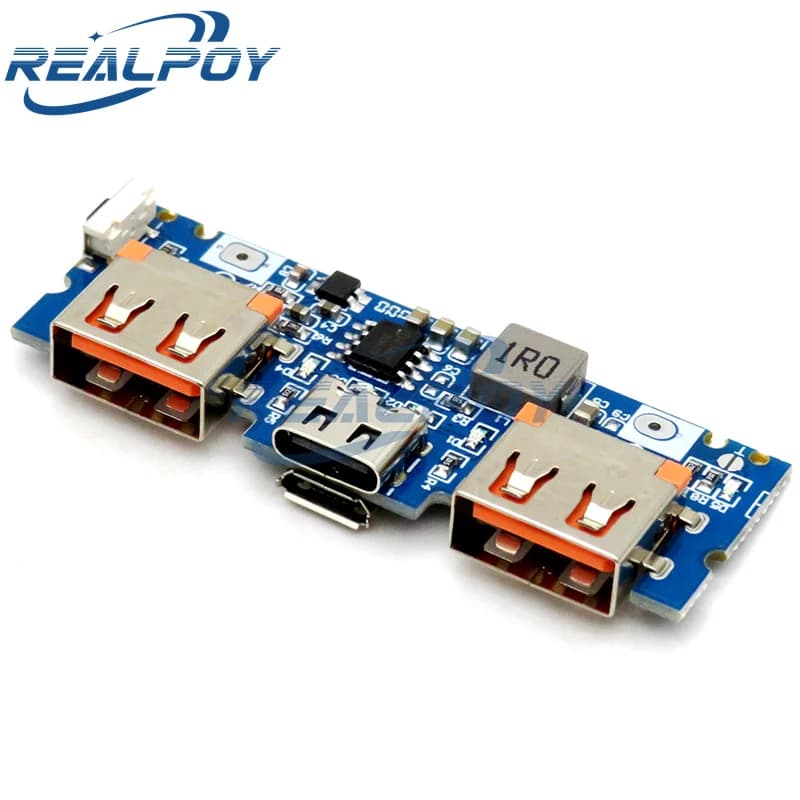 Lithium Battery Charger Board LED Dual USB 5V 2.4A Micro / Type-C USB Mobile Power Bank 18650 Charging Module