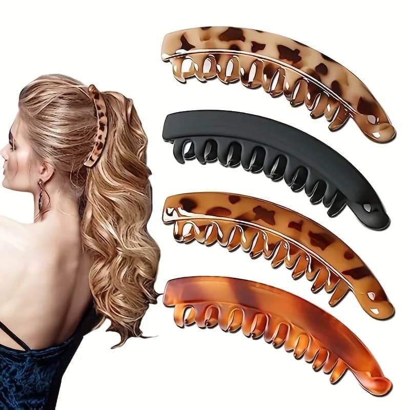 1PC Matte Banana Hair Clip Fish Shaped Ponytail Headband For Women Hair Accessories HairgripsTwist Clamp Barrettes Headwear