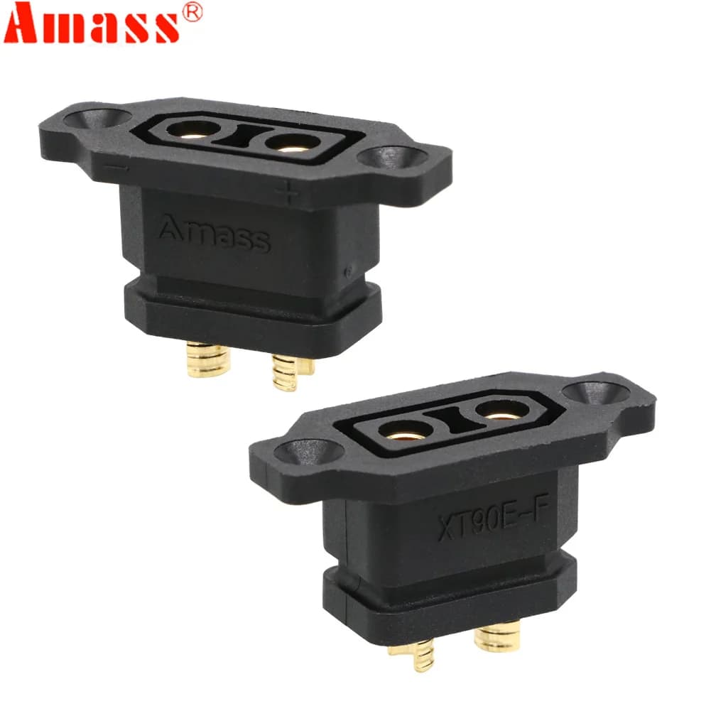 1 / 2 /5pcs Amass XT90E-F Battery Connector XT90E Female Plug Gold-plated XT90 Mountable Connector Yellow/Black Socket