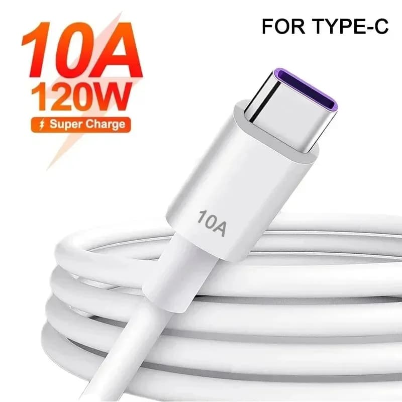 10A 120W USB C To USB Type C Cable Mobile Phone Quick Charge Data Cable PD Fast Charging Cord Line for Xiaomi Samsung Iphone 16