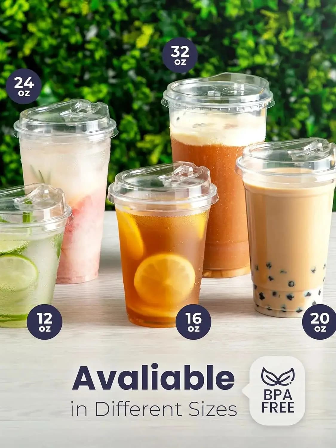 10 Sets Clear Plastic Cup with Sip lids 12//20/16 Disposable Cups for Iced Coffee or Juice Party Smoothie Milkshake Cold Drinks