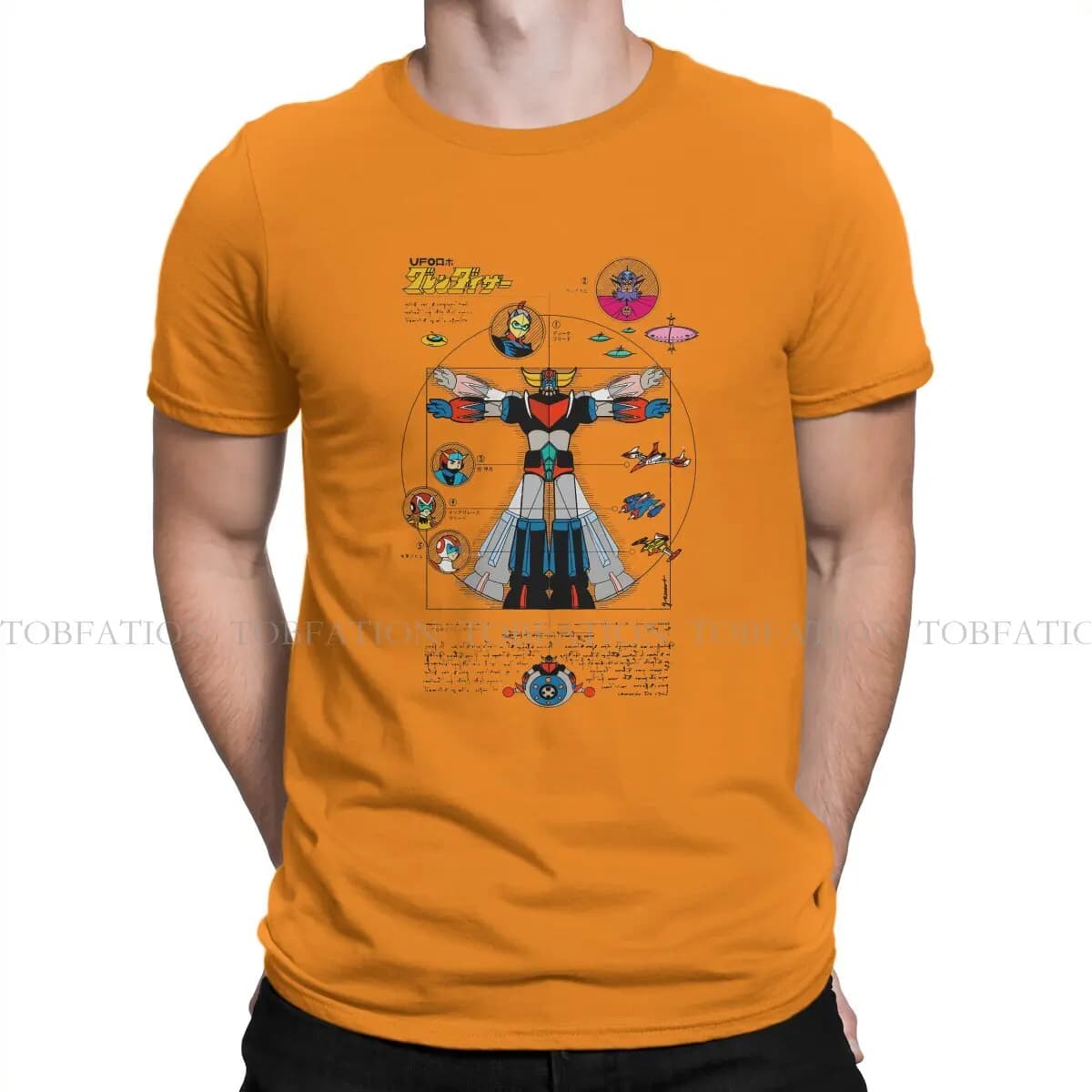 DaVinci Color Anime UFO Robot Grendizer Actarus Men T Shirt Cotton Punk Crewneck TShirt Harajuku Streetwear