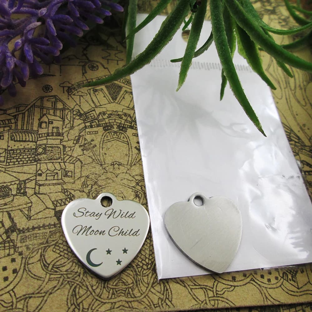 10pcs " Stay Wild Moon Child "Stainless Steel Charms Pendant For Jewelry Making DIY Findings Accessories Wholesale