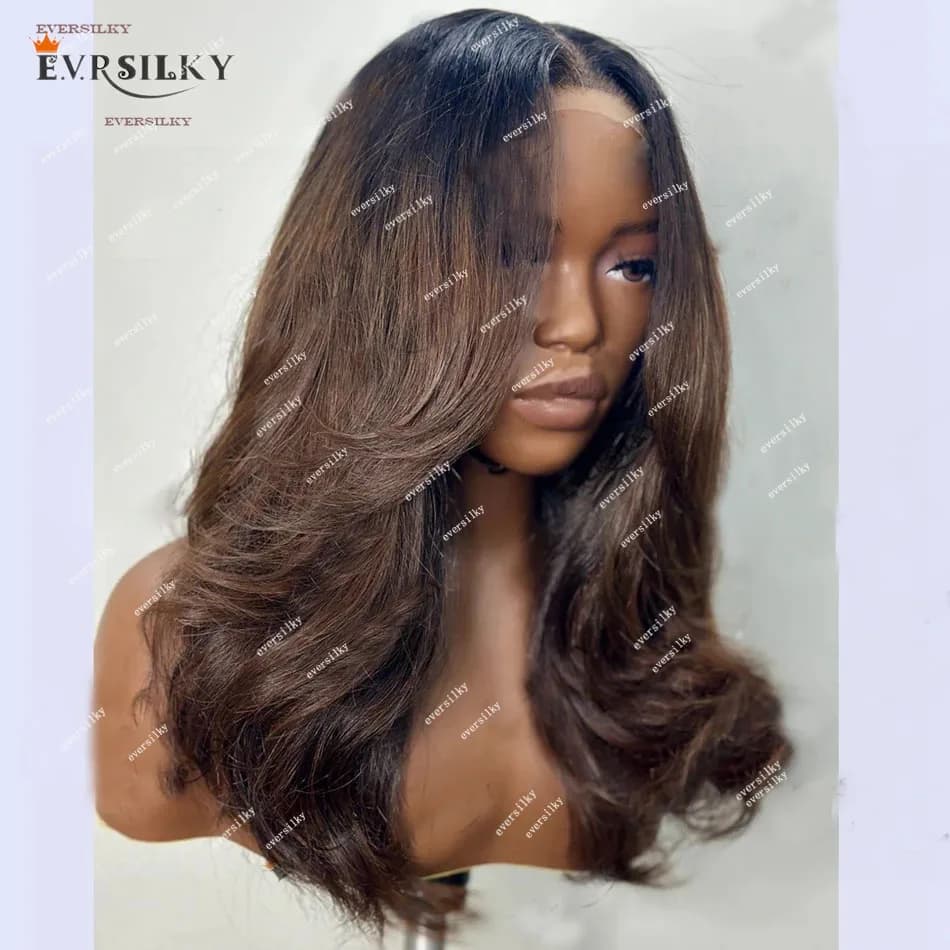 Glueless 5x5 HD Lace Closure Wig Body Wave 100% Full Lace Human Hair Wigs Ombre Chocolate Brown Blonde 360 13X6 Lace Frontal Wig