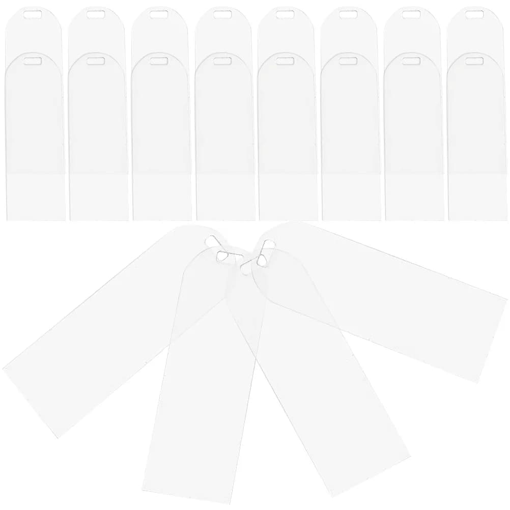 20pcs Paintable Blank Bookmarks Book Labels Acrylic Reading Bookmark Page Marker DIY Gift Luggage Tags Clear Bookmarks 15x5 cm