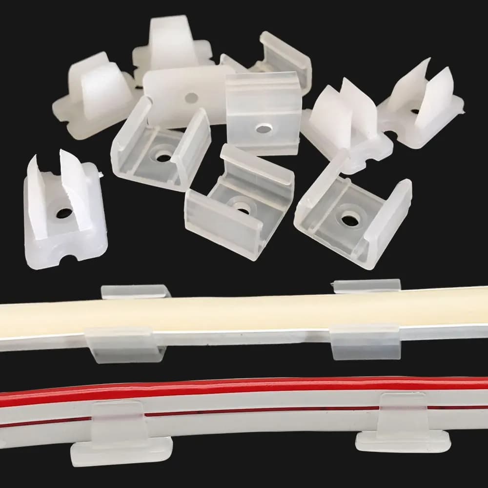 6mm 8mm 12mm 15mm LED Strip Fix Clips Holder Connector Accessories For Fixing 2835 Neon Light 220V Flexible COB Plastic Buckle