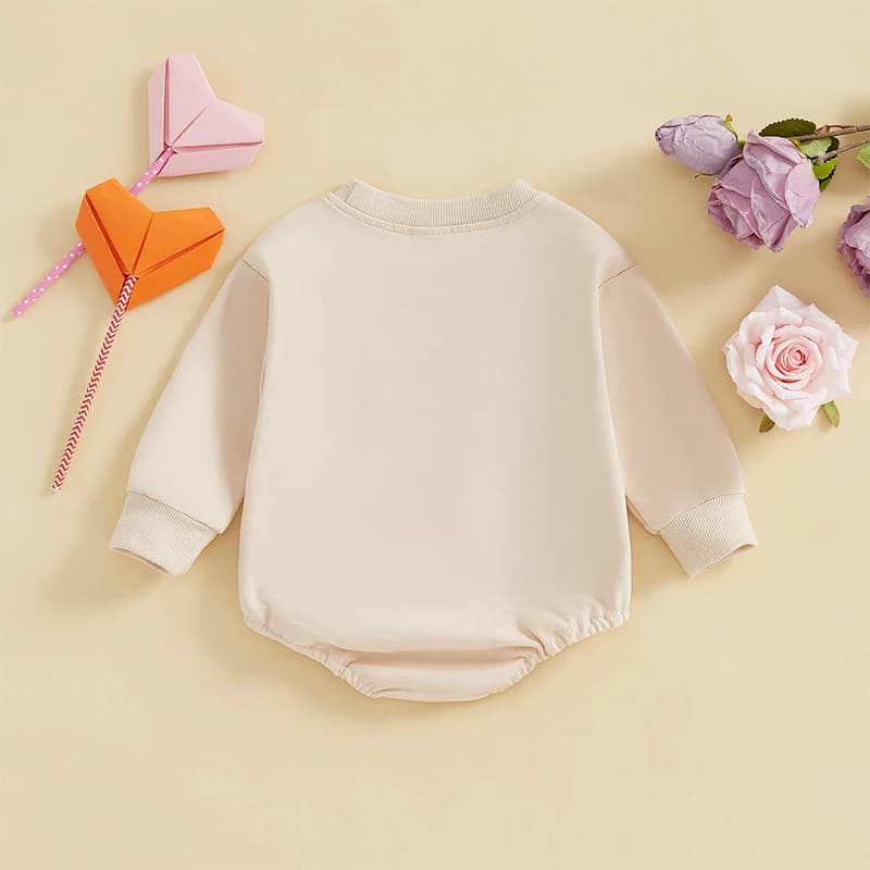 Infant Autumn Hooded with Floral Embroidery and Zipper Closure Warm Jumpsuit for Baby Boys and Girls