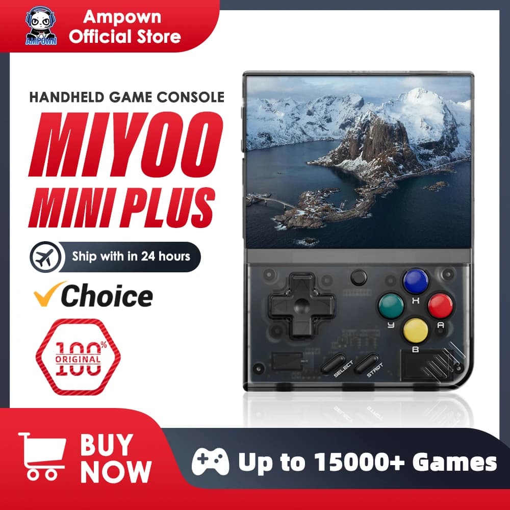 MIYOO Mini Plus Portable Retro Handheld Game Console V2 Mini+ 3.5 Inch IPS Screen Classic Video Game Console Linux System Gift