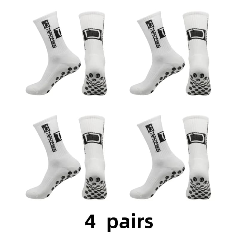 Fundo de toalha espessada, absorção de suor, desodorização, meias de futebol anti -lidando ,4 pairs