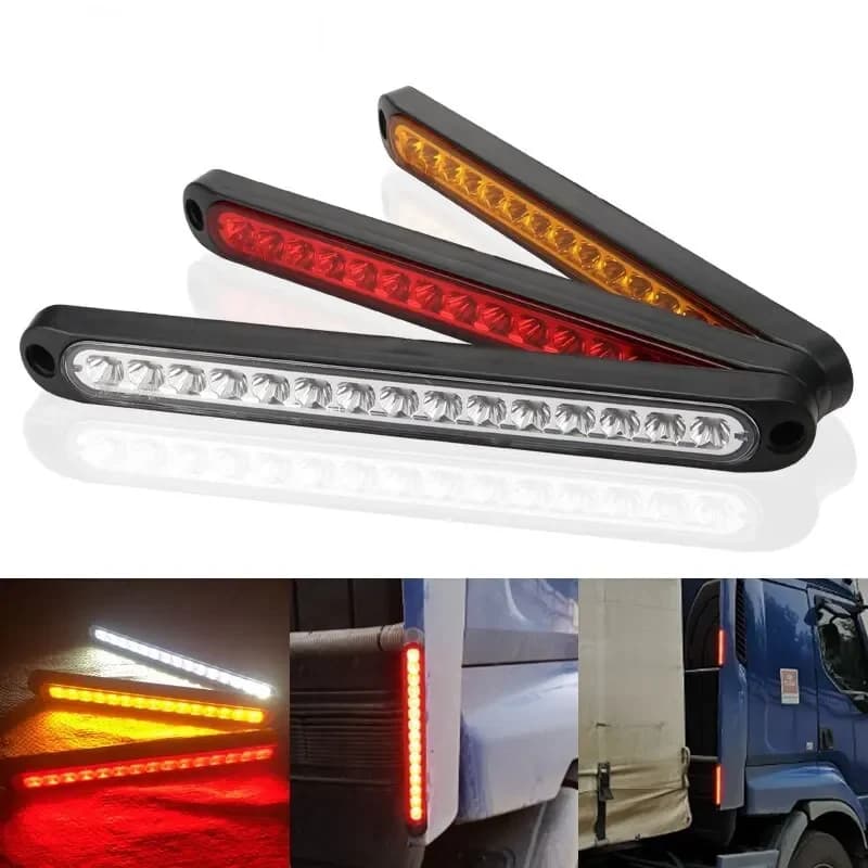 1pc Car Light Bar 15LED Bulbs for Car Truck SUV RV Brake Light Signal Side Marker Turn Signal Warning Rear Light 12v 24v