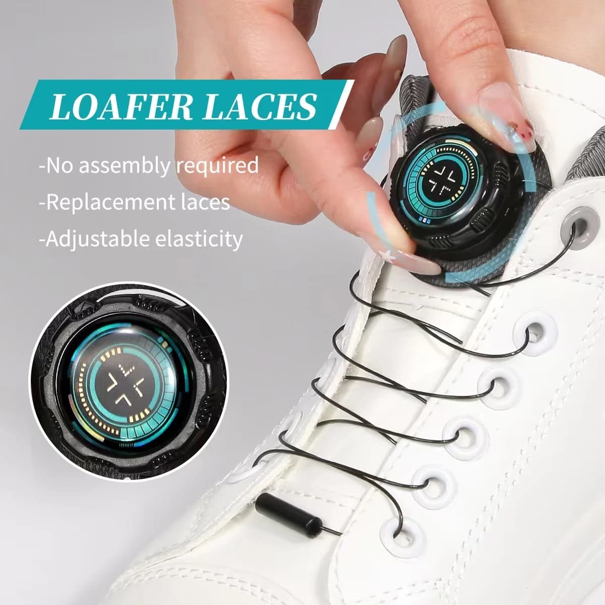 New model rotating shoe buckles, sports shoe accessories, lazy shoelaces without tying buckle, Men's and women's casual no LACES