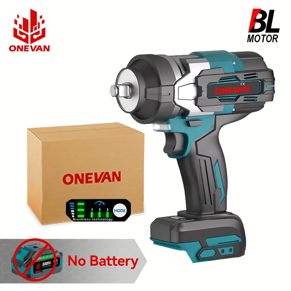 ONEVAN Brushless Cordless Electric Impact Wrench 2800W Power Handheld Screwdriver Car Repair Tool For Makita 18V Battery Pin