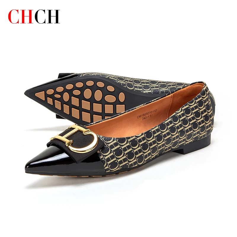 Spring Women's Casual Shoes Classic Style Fashion Letter Print Pointed Toe Daily Commuter Women's Flat Comfortable To Wear
