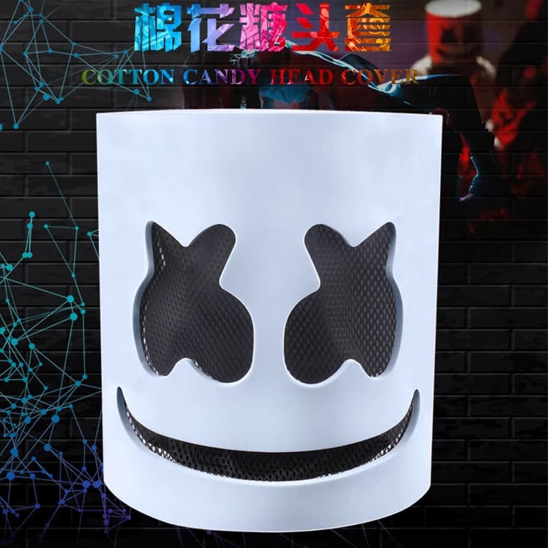 Fashion Luminous LED Mask DJ Costumes Accessories Glow Supplies Neon Light Marshmallow Mask For Music Festival Nightclub Dance