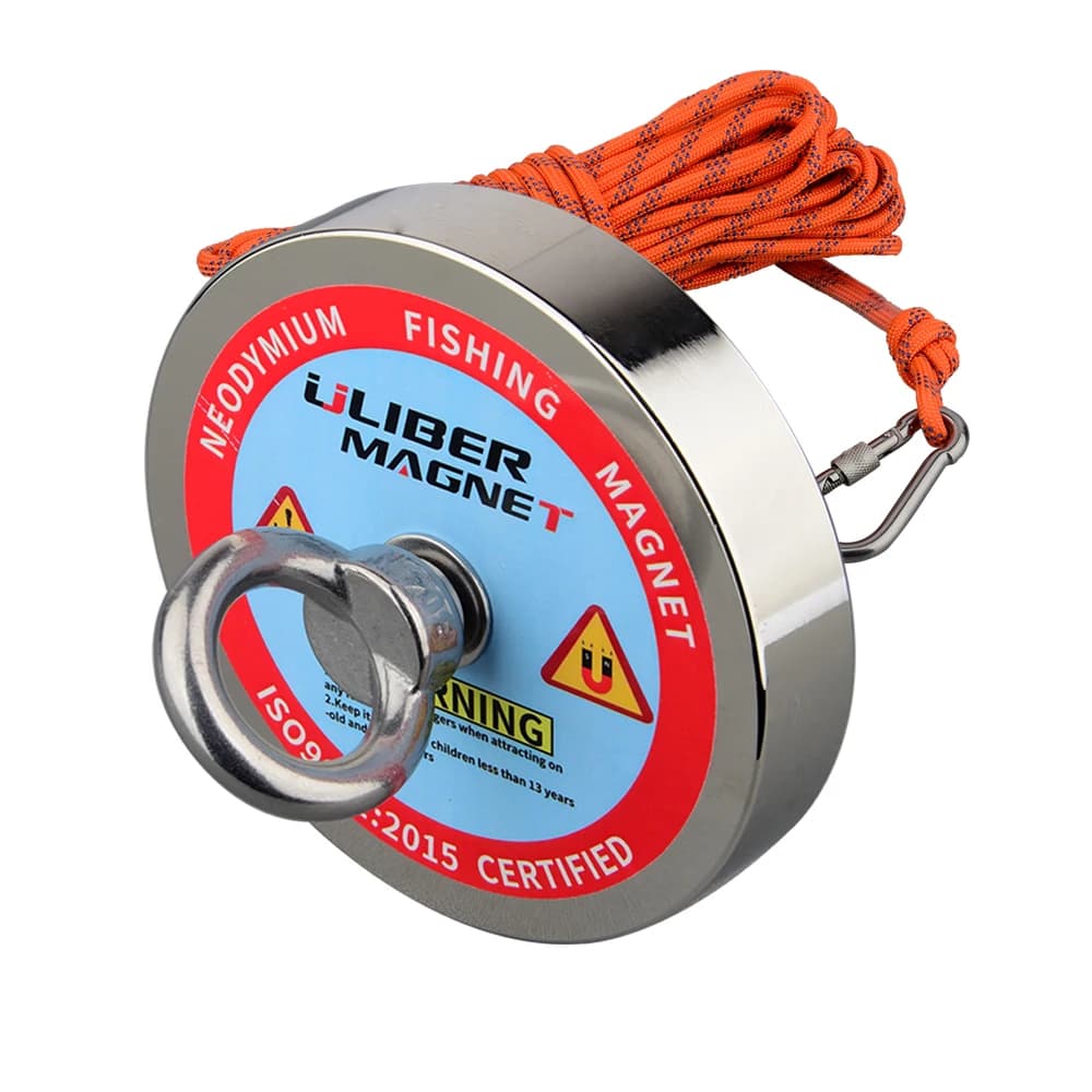 220KG One Side Strong Neodymium Magnet Search Magnets D75mm Salvage Fishing Set 10M Rope Lake River Funny Outdoor Sports
