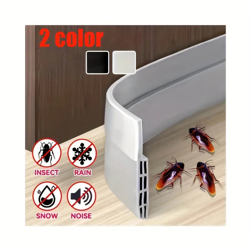 1pc Silicone Door Draft Stopper - 38.18inch Length - Strong Adhesive - Blocks Drafts, Reduces Noise, and Saves Energy