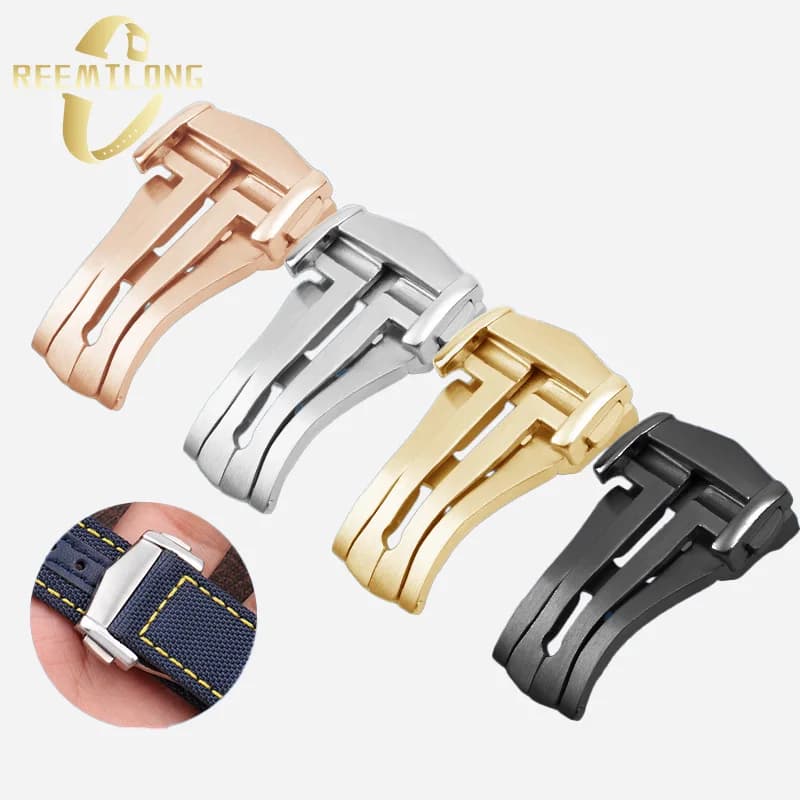 Stainless steel Watch folding buckle 18 20mm silver black rose gold For Omega Seamaster AQUA TERRA 150m diver 300m planet ocean