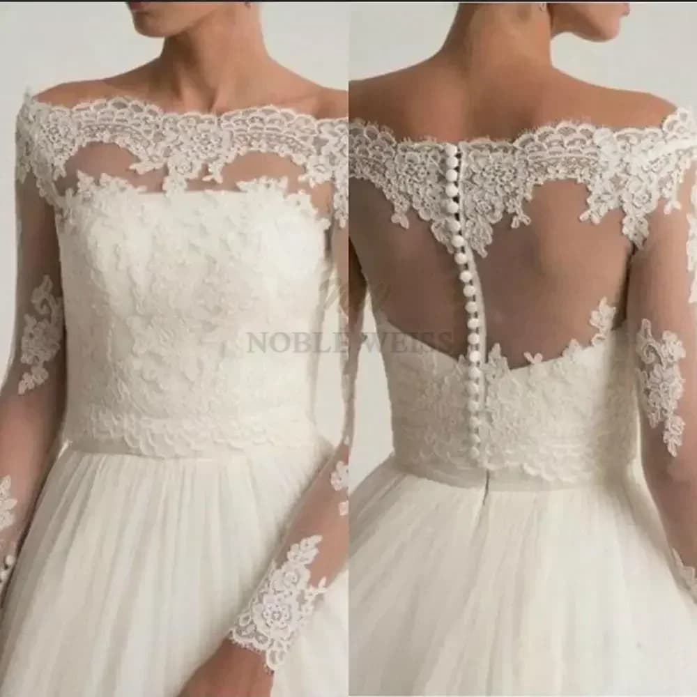 Off The Shoulder Wedding Jackets Lace Appliques Bridal Boleros Wrap Top Long Sleeve Bridal Jacket Customized