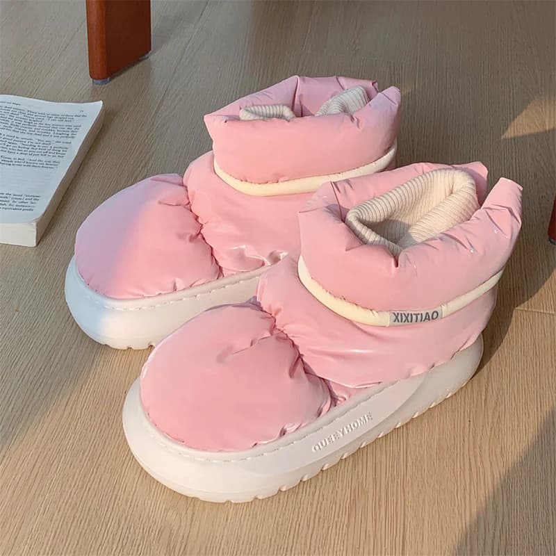 Women's Waterproof Down Cotton Padded Shoes Warm Plush Thick Bottom Snow Boots Women 2023 Platform Non-Slip Winter Ankle Boots