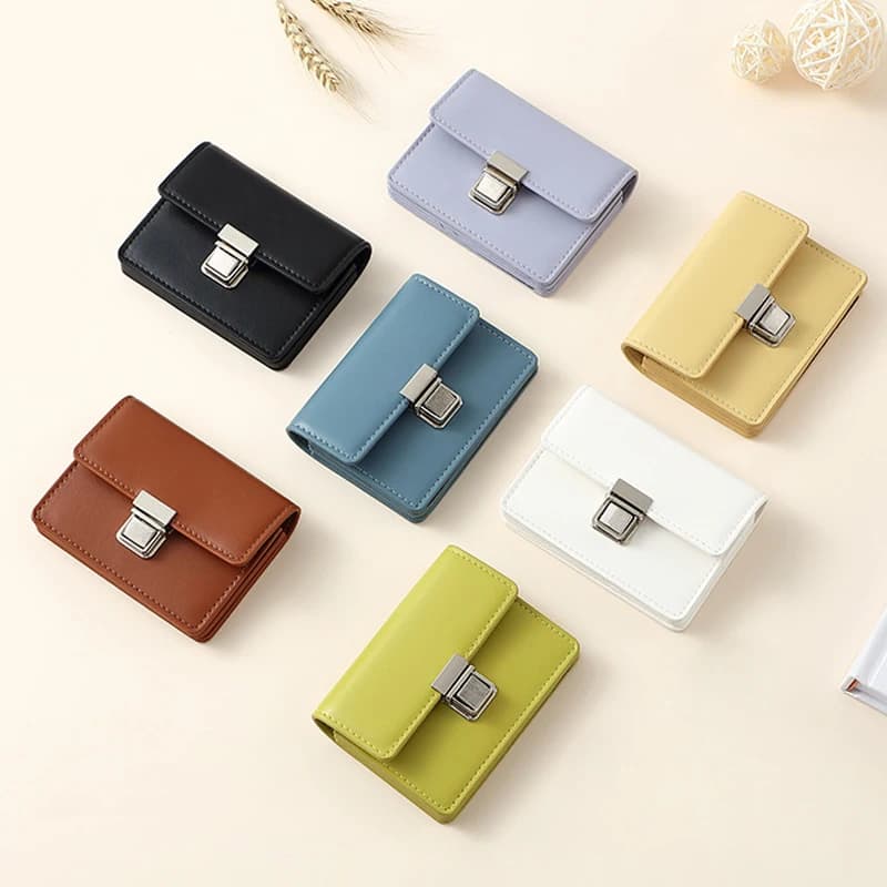 Fashionable New Wallet For Women Short Solid Color Card Bag Simple Zero Wallet