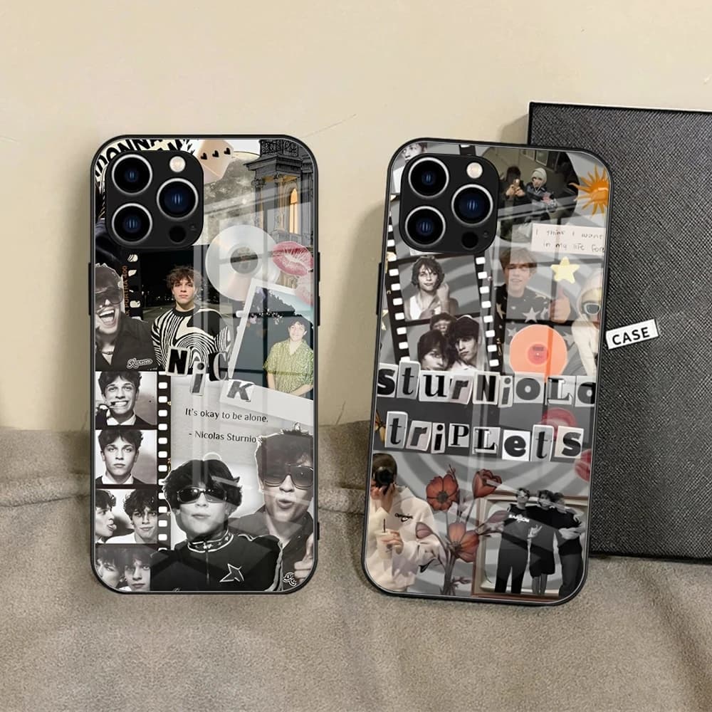 Sturniolo Triplets Phone Case for iPhone 15 Pro Max14 Pro 12 11 13 Mini X XR XS 8 7 Plus SE Tempered glass Back Cover