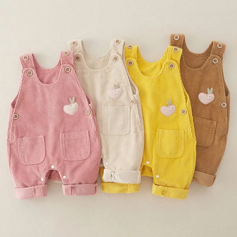 MILANCEL New Autumn Baby Rompers 0-3Y Toddler Solid Color Pit Strip Overall Infant girls Cute Corduroy Pants
