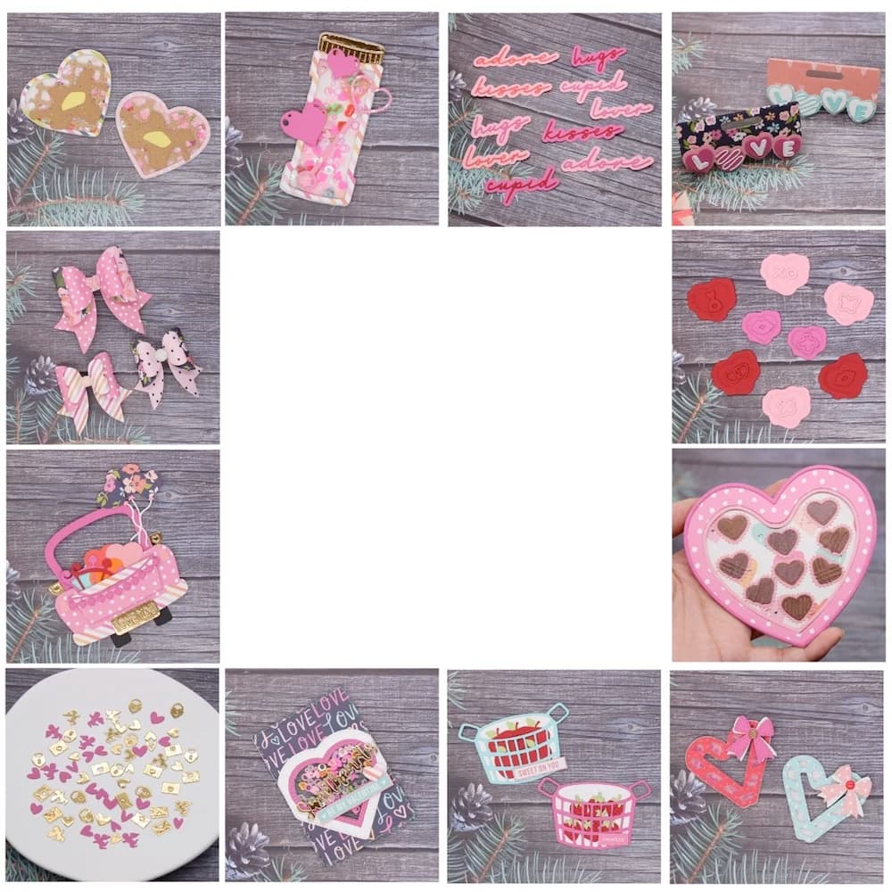 KSCRAFT November Valentine Bundle Metal Cutting Dies Stencils for DIY Scrapbooking Decorative Embossing DIY Paper Cards