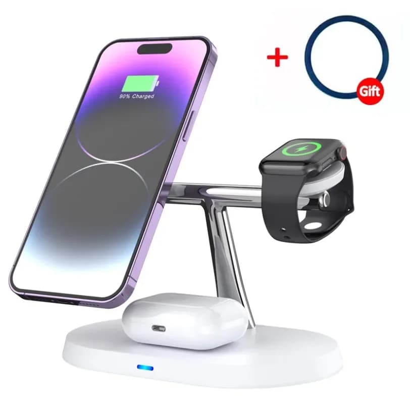 30W 3 in 1 Magnetic Wireless Charger Stand For Magsafe iPhone 16 15 14 13 12 Apple Watch 8 7 6 Airpods Pro Fast Charging Station