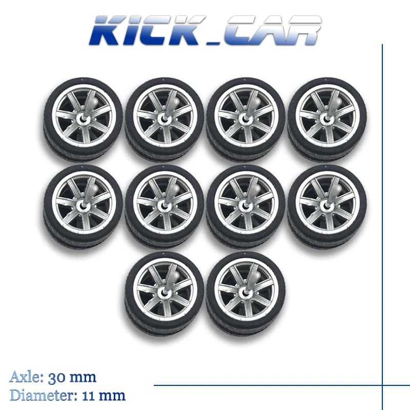 C Series 1/64 Wheels Rubber Tires Spoke 5 Sets Detail-up Modified Kit for 1:64 Hotwheels Model Car Toy Wheel Kit 4pc/bag
